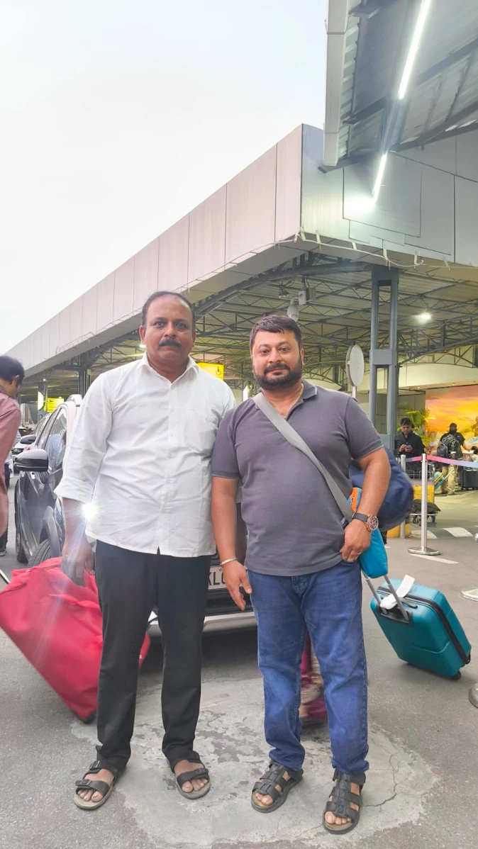 Travelers at airport ready for departure